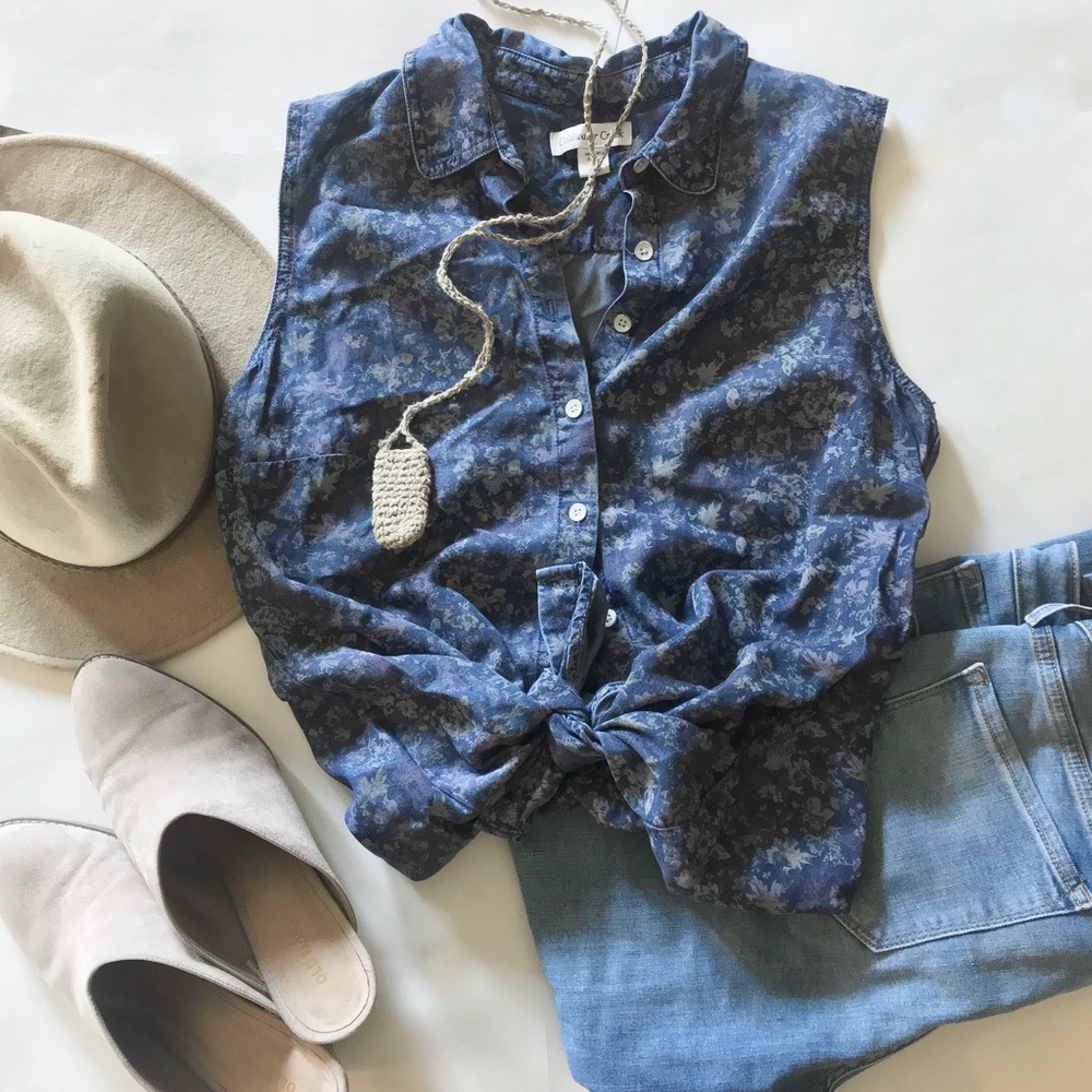 Coldwater Creek tencel floral button down